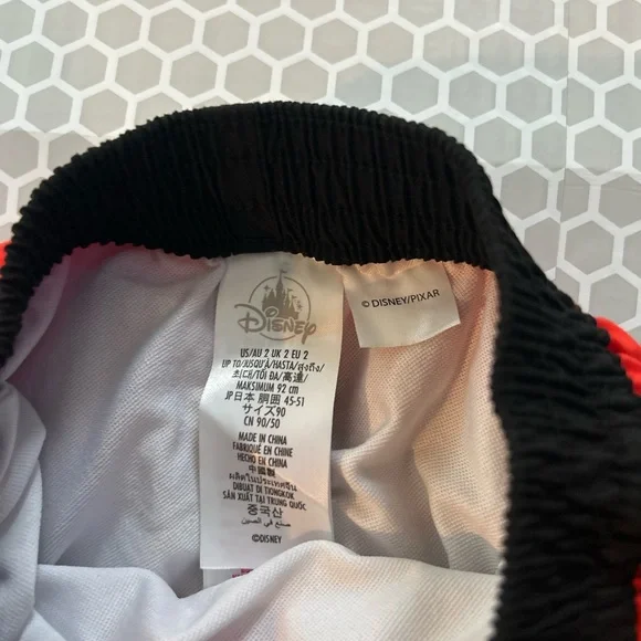 Disney Red and Black Lightning McQueen Swim Trunks. Size 2T - Picture 6 of 6